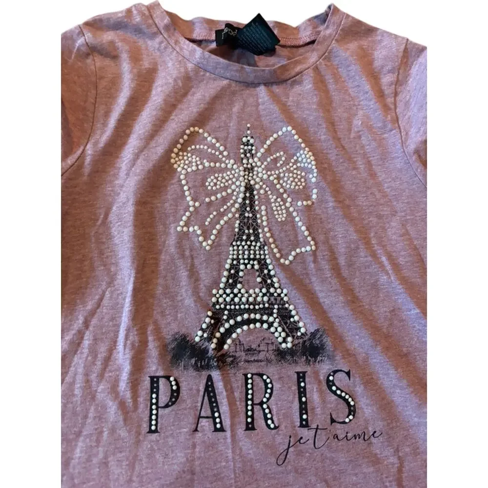 Kandy Kiss Purple Graphic T-Shirt Paris Size S (7/8)